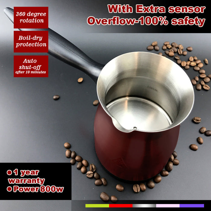 Electric Turkish Greek Arabic Coffee Maker Pot Automatic Sensor Anti Overflow Trade Me