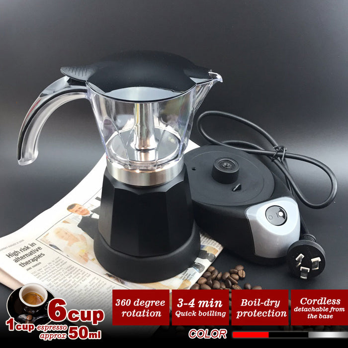 Electric Moka Coffee Maker Espresso Machine Italian Classic 6 Cups Auto Power Trade Me