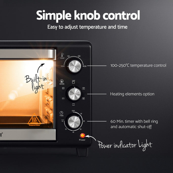 Devanti 30L Convection Oven Electric Fryer Ovens 1600W