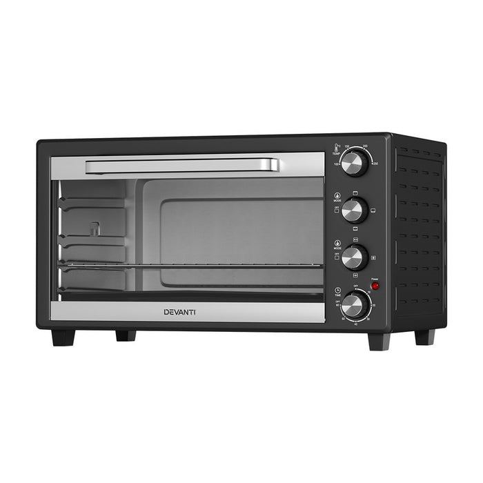 Devanti 45L Convection Oven Electric Fryer Ovens 1800W Black