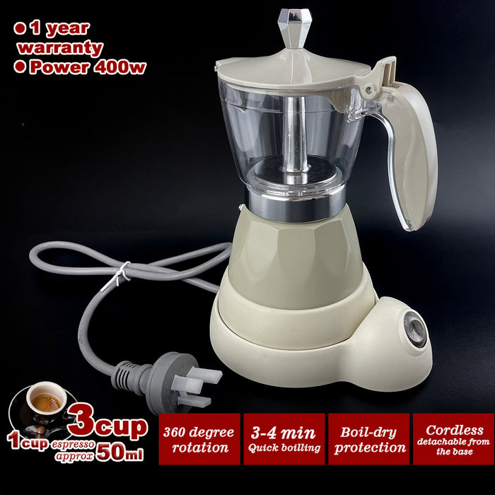 Electric Espresso Moka Coffee Maker 3cups Italian Classic - Cream Trade Me