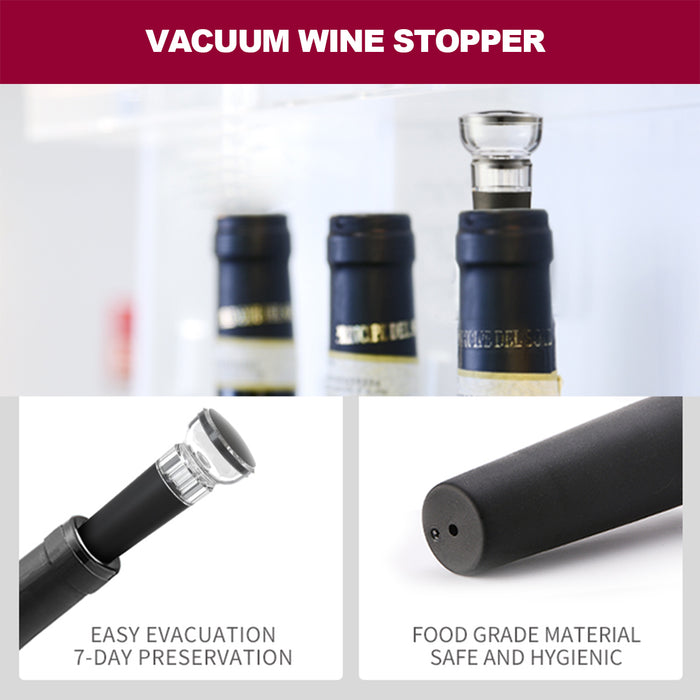 Electric Wine Opener Set 4-in-1, USB-C Rechargeable Corkscrew Bottle Opener, Wine Aerator with Foil Cutter, Stainless Steel Vacuum Wine Saver for Home Gift Set
