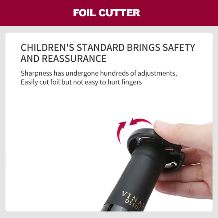 Electric Wine Opener Set 4-in-1, USB-C Rechargeable Corkscrew Bottle Opener, Wine Aerator with Foil Cutter, Stainless Steel Vacuum Wine Saver for Home Gift Set