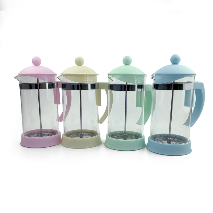 1000ml Glass Tea Coffee Maker Tea Pot Macaron Color French Press Coffee Plunger - YELLOW