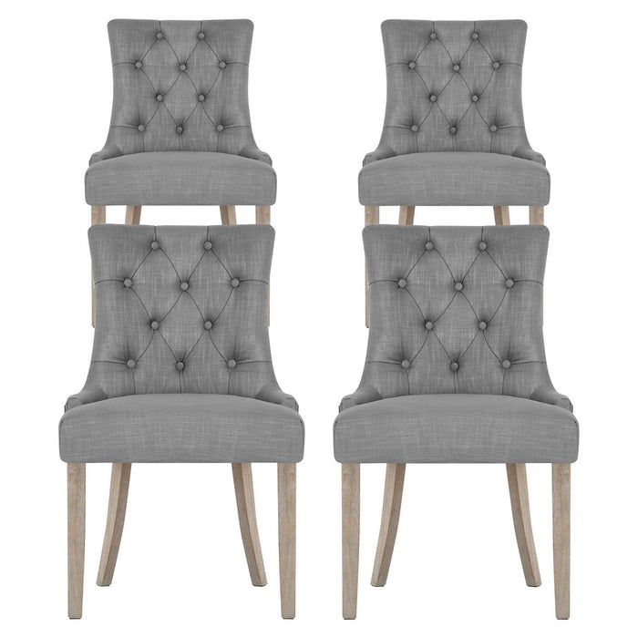 Artiss Dining Chairs Set of 4 Linen French Provincial Grey