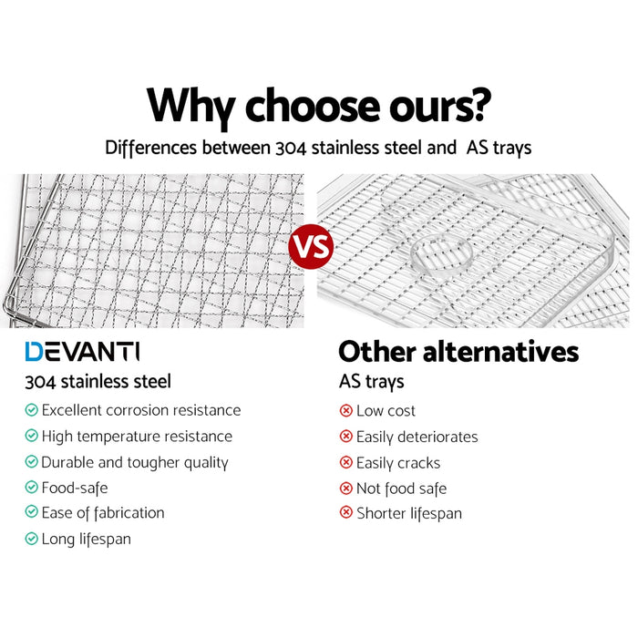 Devanti 6 Trays Food Dehydrator Stainless Steel Tray