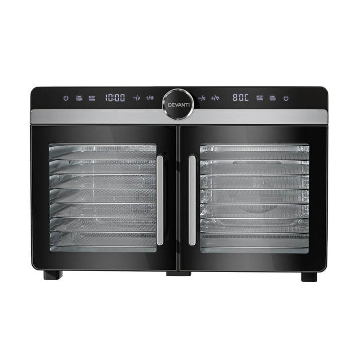 Devanti 16 Trays Food Dehydrator Dual-Zone Stainless Steel