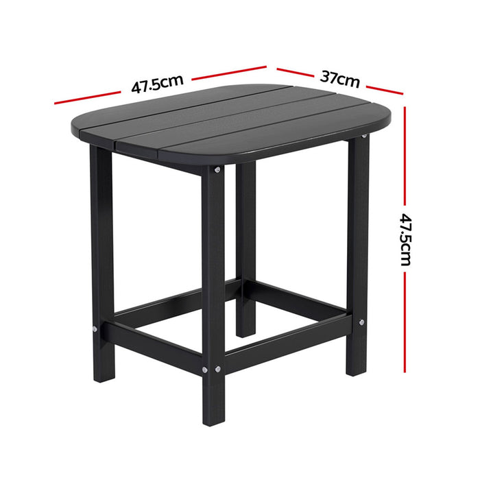 Gardeon Outdoor Coffee Side Table HDPE Desk Patio Furniture Camping Garden Black