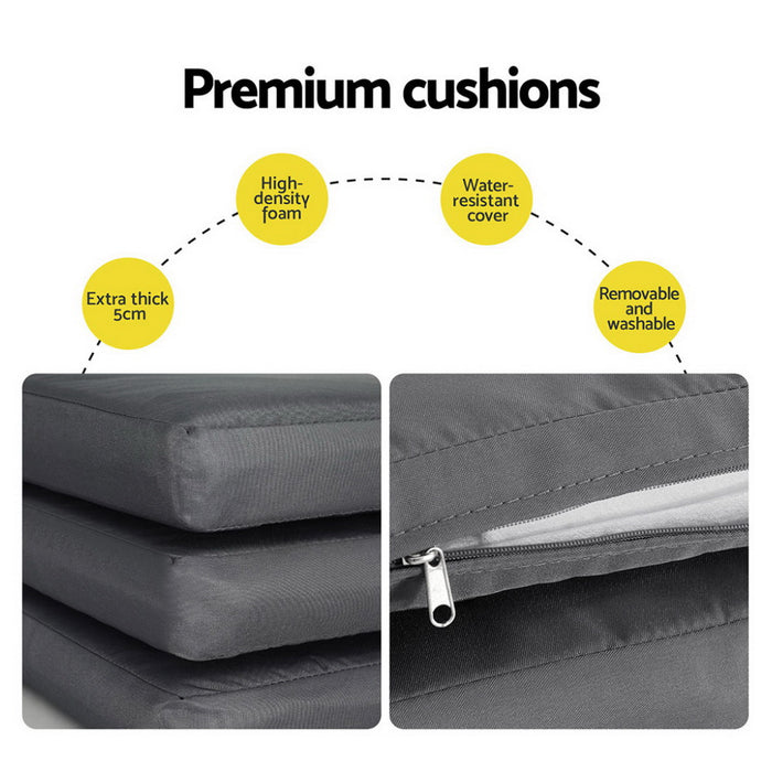 Gardeon Outdoor Dining Set 5 Piece Aluminum Extendable Table Setting White