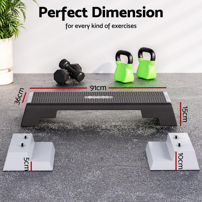 Everfit 3 Level Aerobic Step Adjustable Stepper for Home Workouts