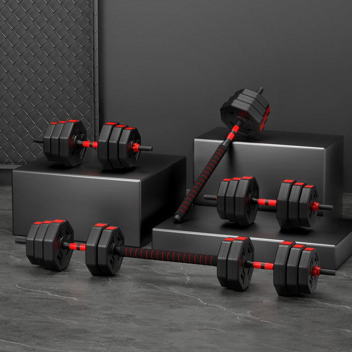 Everfit 40kg Adjustable Dumbbell Barbell Set Weight Plates Home Workout