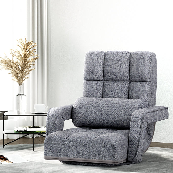 Artiss Floor Chair Lounge Sofa Swivel Grey
