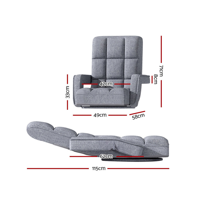 Artiss Floor Chair Lounge Sofa Swivel Grey