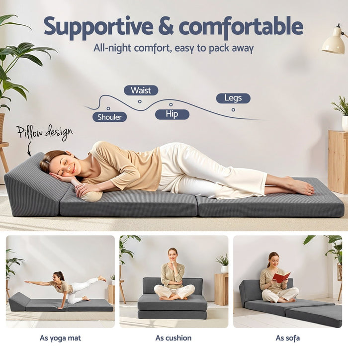 Giselle Foldable Mattress Folding Sofa Bed Trifold Sleeping Camping Cushion Mat