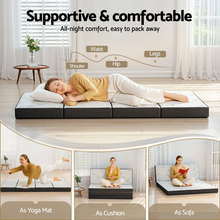 Giselle Foldable Mattress Folding Foam Mattresses Bamboo Double