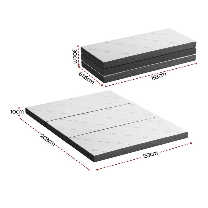 Giselle Foldable Mattress Folding Foam Mattresses Bamboo Queen