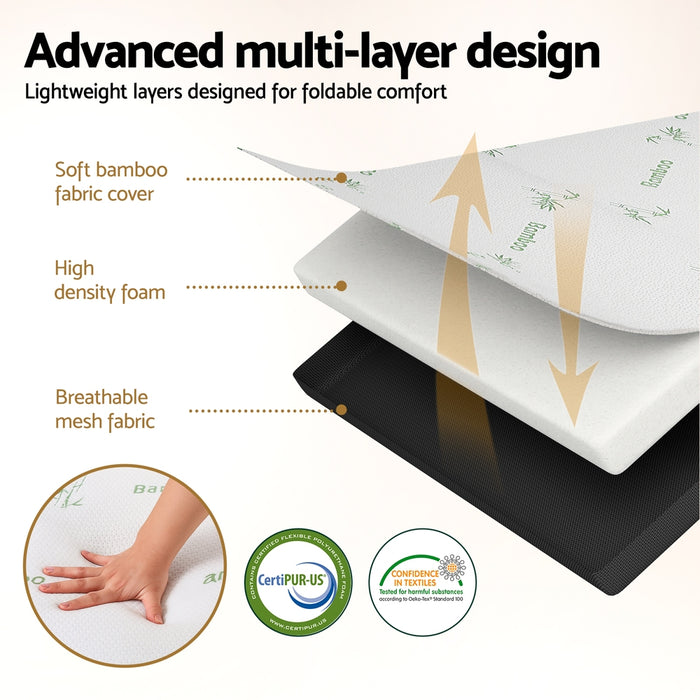 Giselle Foldable Mattress Folding Foam Mattresses Bamboo Queen