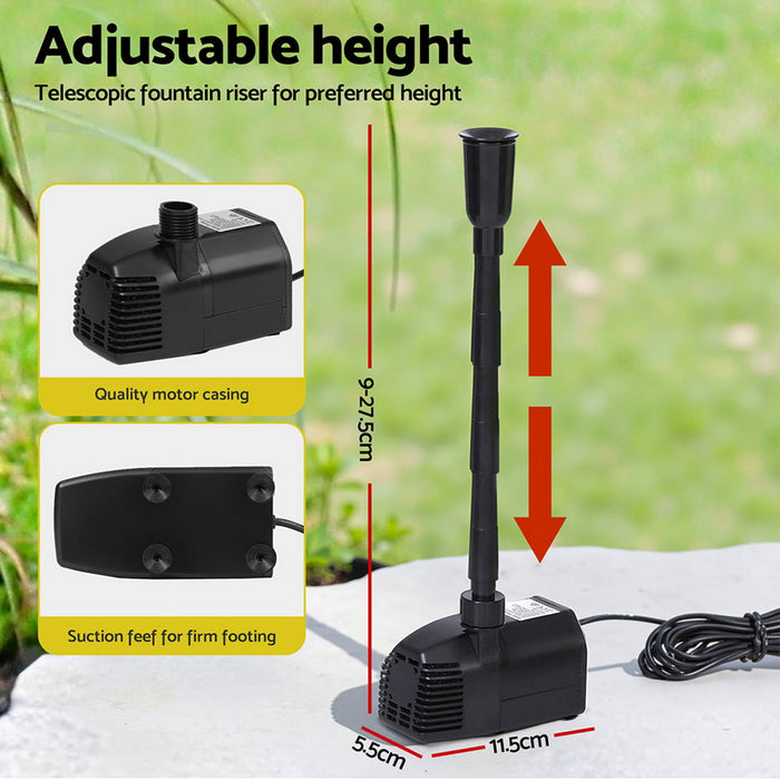 Gardeon Solar Pond Pump Submersible Water Fountain Kit with 2 Panels 1600L/H