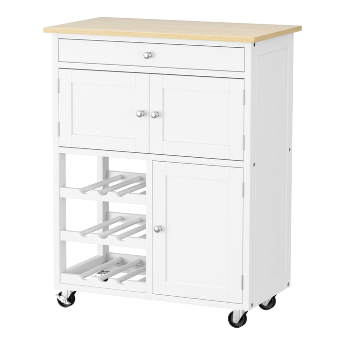 Artiss Kitchen Island Trolley Rolling Serving Cart Storage Cart Drawer Cupboard