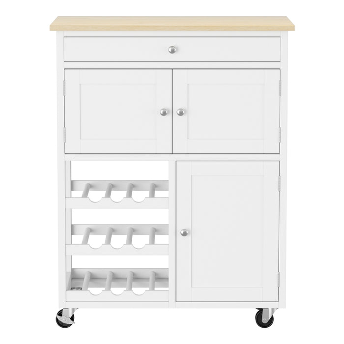 Artiss Kitchen Island Trolley Rolling Serving Cart Storage Cart Drawer Cupboard