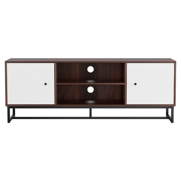 Artiss TV Unit 150cm Storage Shelves Walnut White