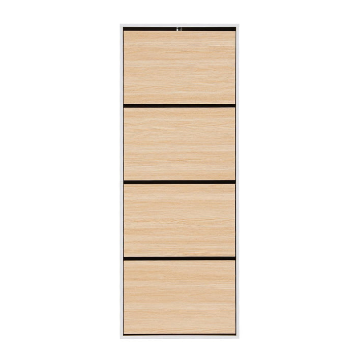 Artiss Shoe Rack Cabinet 24 Pairs Adjustable Shelf Pine