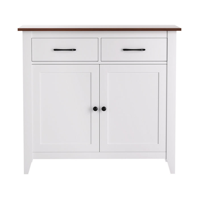 Artiss Buffet Sideboard Storage Cabinet Kitchen Cupboard Hallway 2 Drawers White