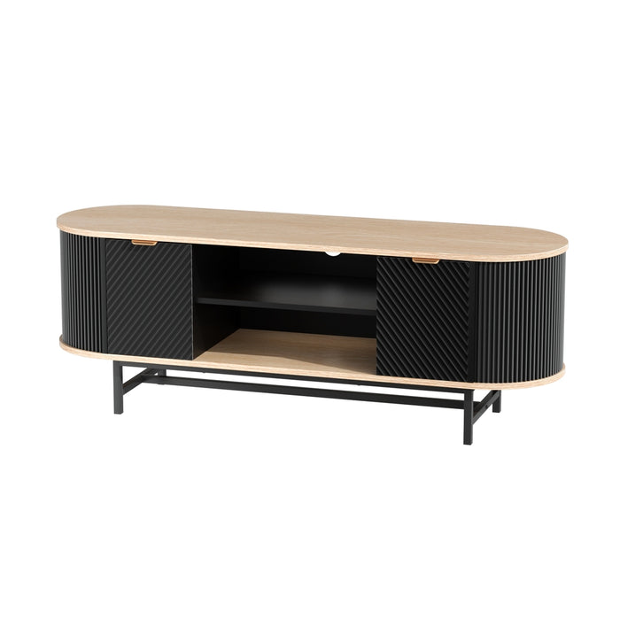Artiss TV Unit Entertainment Unit Storage Cabinet Black Pine