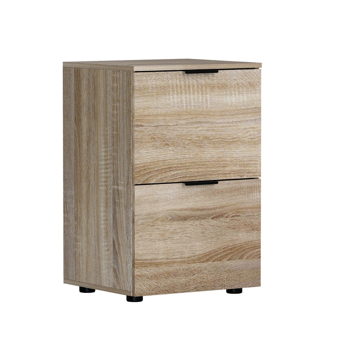 Artiss Filing Cabinet Files Storage Office Shelves File Organiser Oak 2 Drawer
