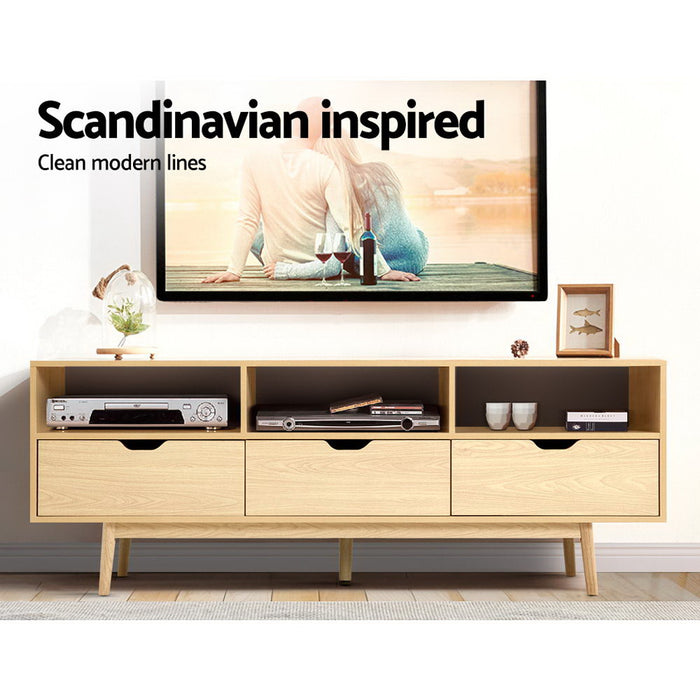 Artiss Wooden Scandinavian Entertainment Unit - Natural