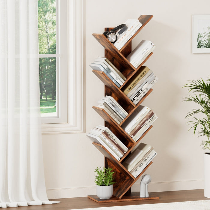 Artiss Tree Bookshelf 9 Tiers Walnut