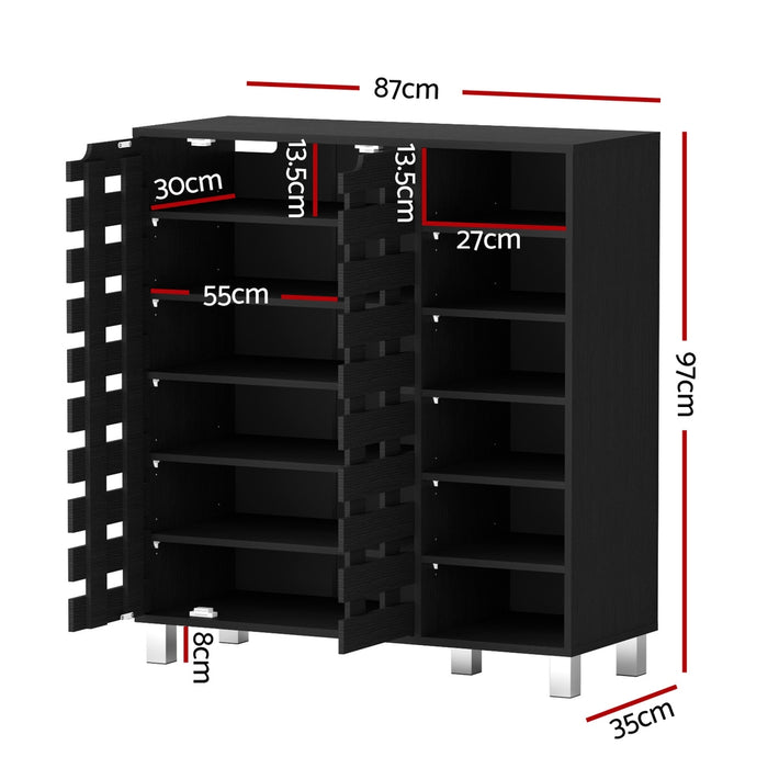 Artiss Shoe Rack Cabinet 6 Tier Storage Shelf Black