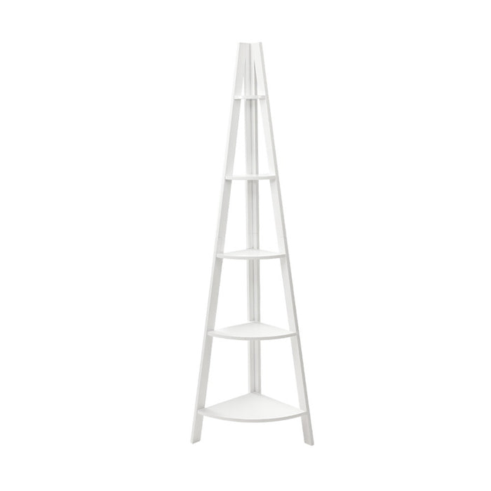 Artiss Bookshelf Corner Shelf 5 Tiers - CANE White