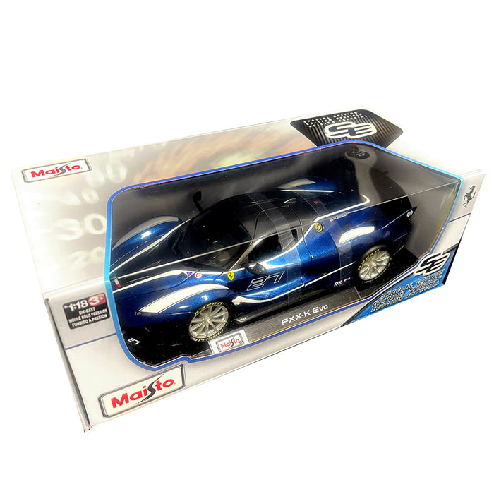 Maisto 1:18 Ferrari FXX-K EVO Blue Car Model Metallic Diecast With Plastic Part