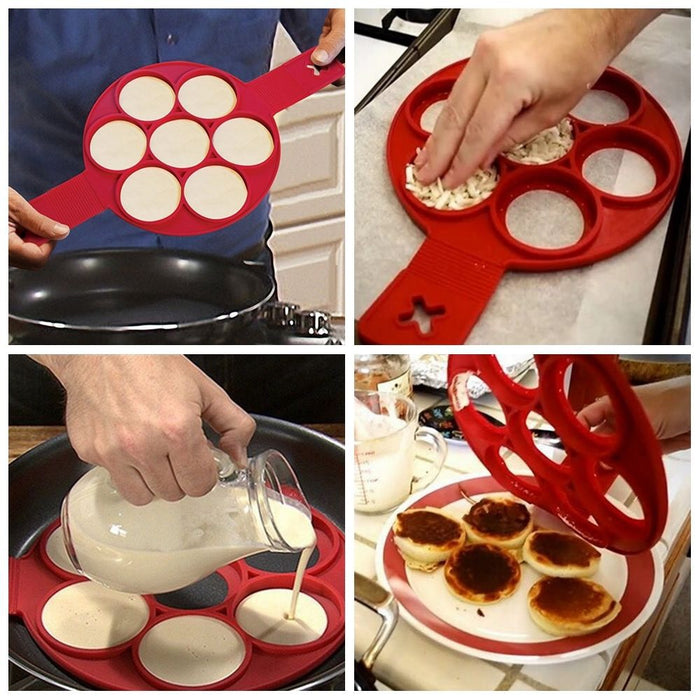 Flippin Fantastic Non stick Pancake & Egg Ring Maker Fast & Easy Pancakes