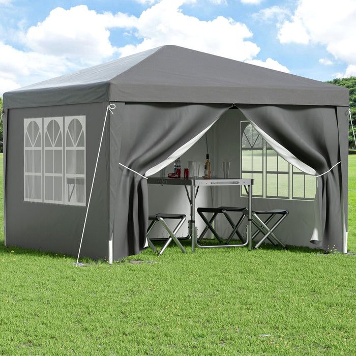 Instahut Gazebo 3x3 Pop Up Marquee Folding Tent Wedding Gazebos Camping Outdoor Shade Canopy Gray