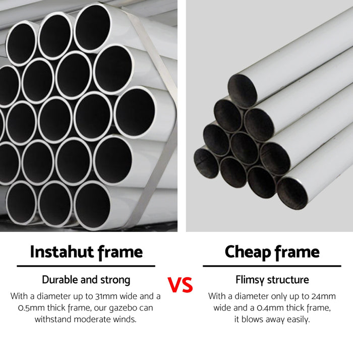 Instahut Gazebo 3x6m Wedding Party Marquee Tent Outdoor Event Camping Canopy Shade White