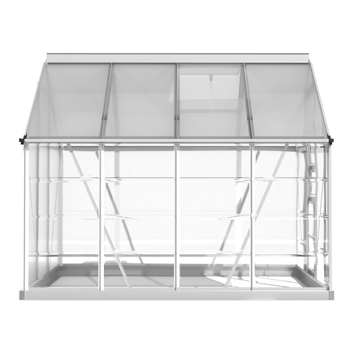 Green Fingers Greenhouse 2.48x1.89x2M Aluminium Polycarbonate Green House Garden Shed