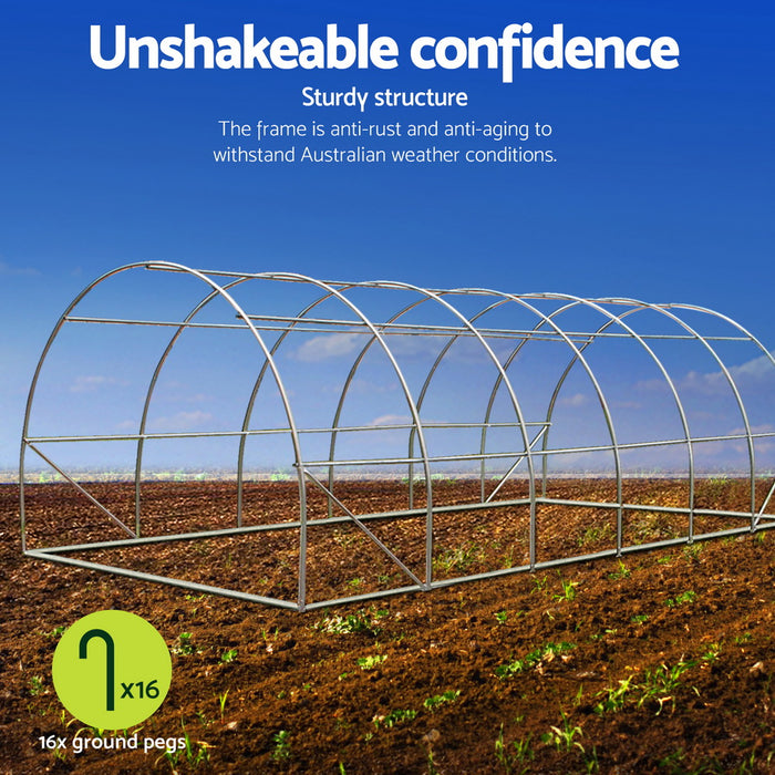 Green Fingers Greenhouse 6x4x2M Walk in Green House Tunnel Plant Garden Shed Dome