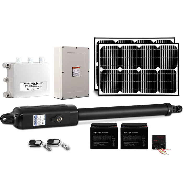 Lockmaster Single Swing Gate Opener 600KG 40W Solar Panel