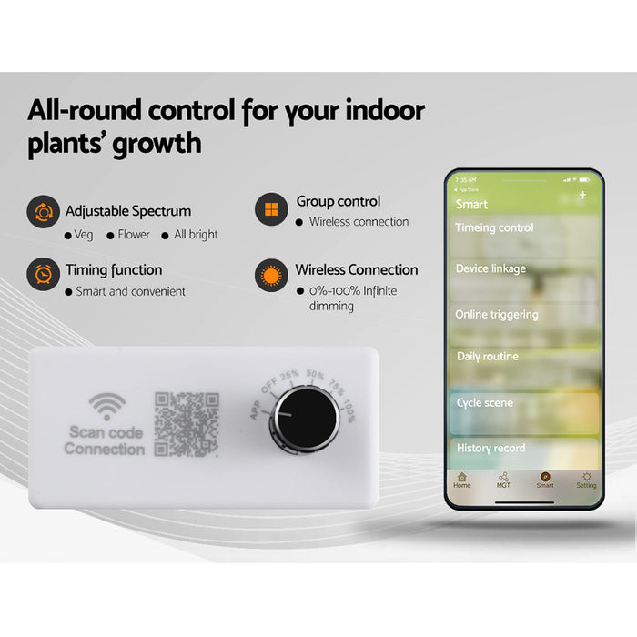 Green Fingers Grow Tent Light Kit 100x100x200CM 4500W LED Full Spectrum