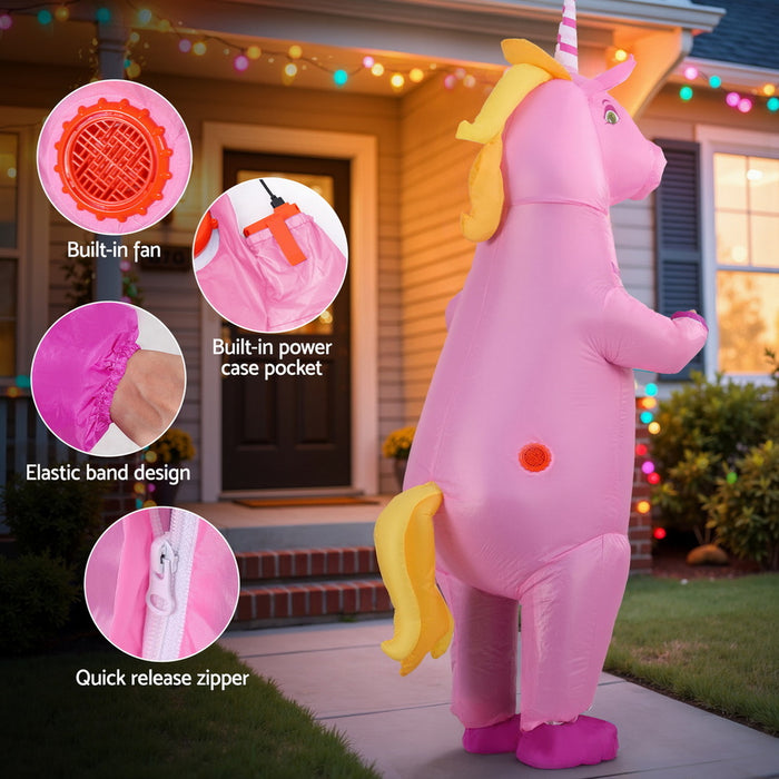 Inflatable Unicorn Costume Adult Suit Blow Up Party Fancy Dress Halloween Cosplay