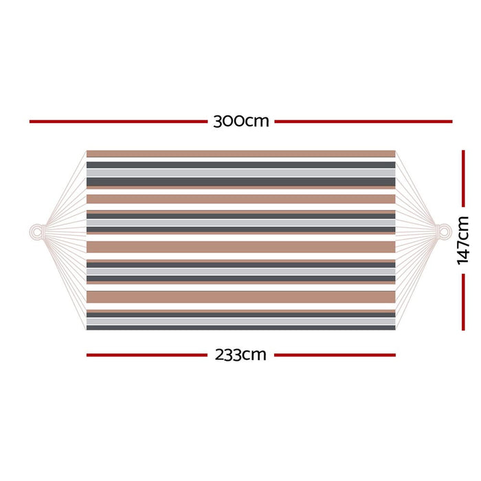Gardeon Hammock Bed Outdoor Camping Hammocks Beige Grey