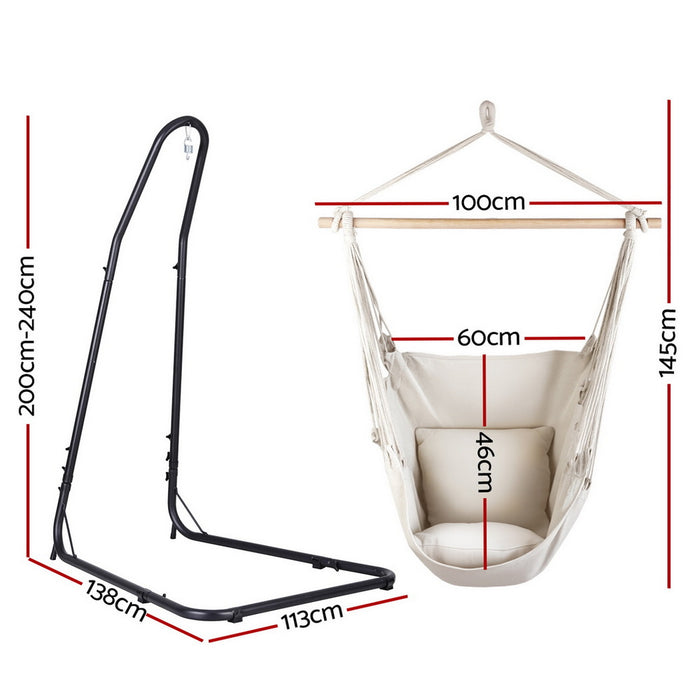 Gardeon Hammock Chair with Heavy Duty Steel Stand