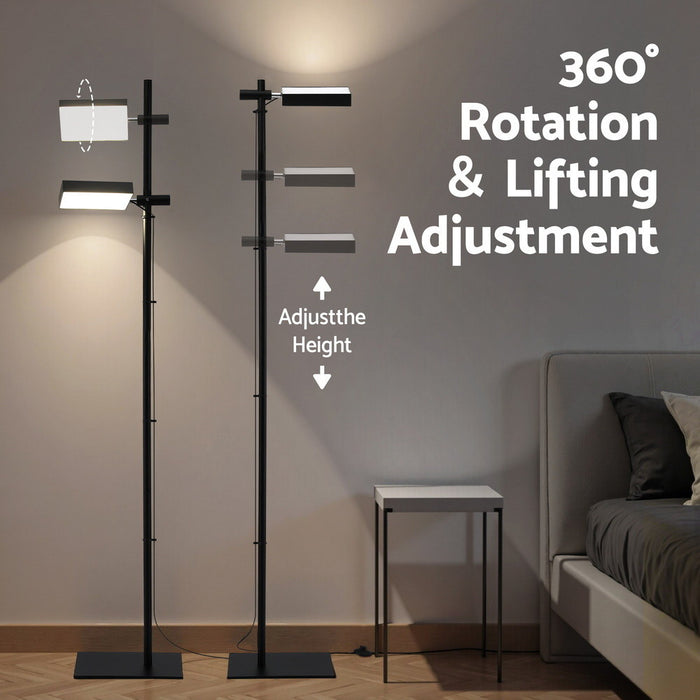 Artiss LED Floor Lamp, Modern Reading Lamp 360～ Rotating Adjustable Light Head,12W Standing Lamp for Living Room, Bedroom Office