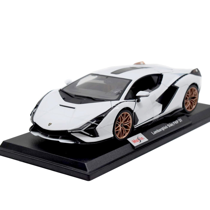 Maisto 1:18 Special Edition Metallic Diecast Car Model Lamborghini White Sian FKP37