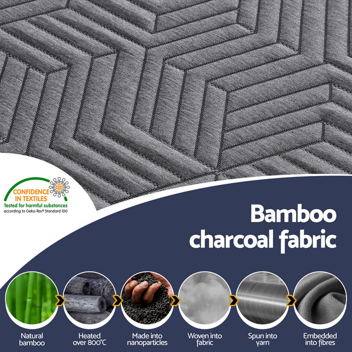 Giselle 8cm Memory Foam Mattress Topper Gel Dual Layer Foam Bamboo Double