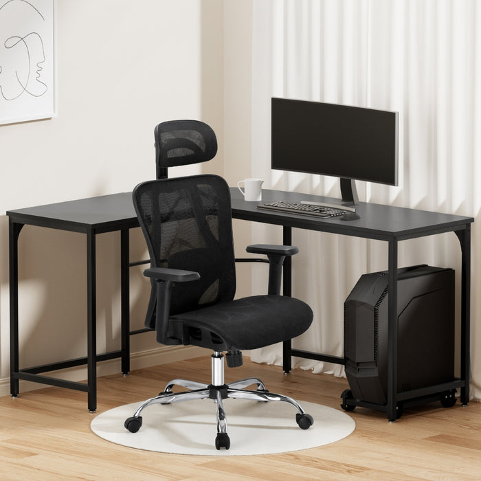 Artiss Computer Desk L-Shape Corner Desks Ergonomic Office Chair Mesh Chairs