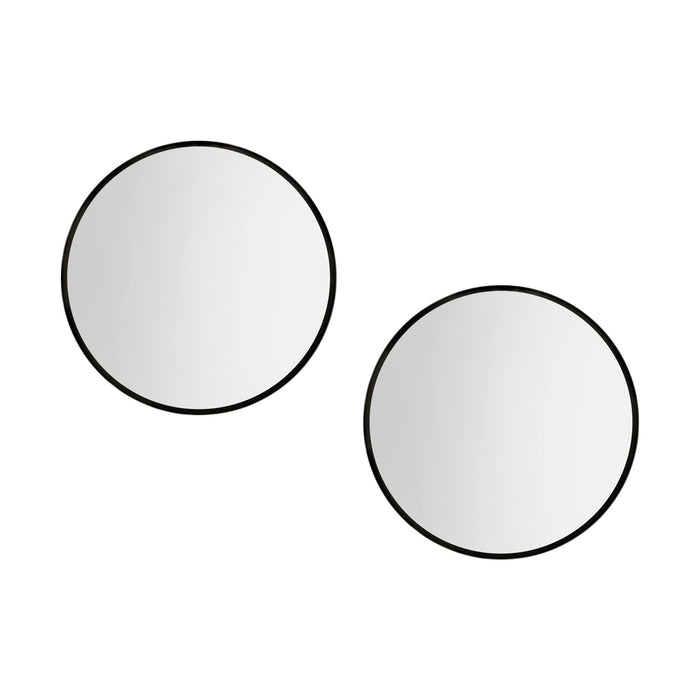 Embellir 2 Wall Mirror Makeup 50cm Home Decor Framed Mirrors Bathroom Round Black
