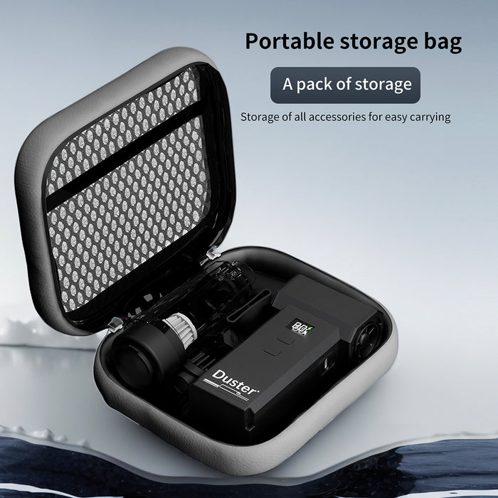 Cordless Air Duster &amp; Vacuum, High-Powered Electric Air Blower with Turbo Fan, Adjustable Speed with LED Light, 8000mAh Rechargeable Battery – for Car